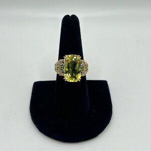 Michael Valitutti Gems en Vogue 925 Lemon Quartz Diopside Ring 7.75